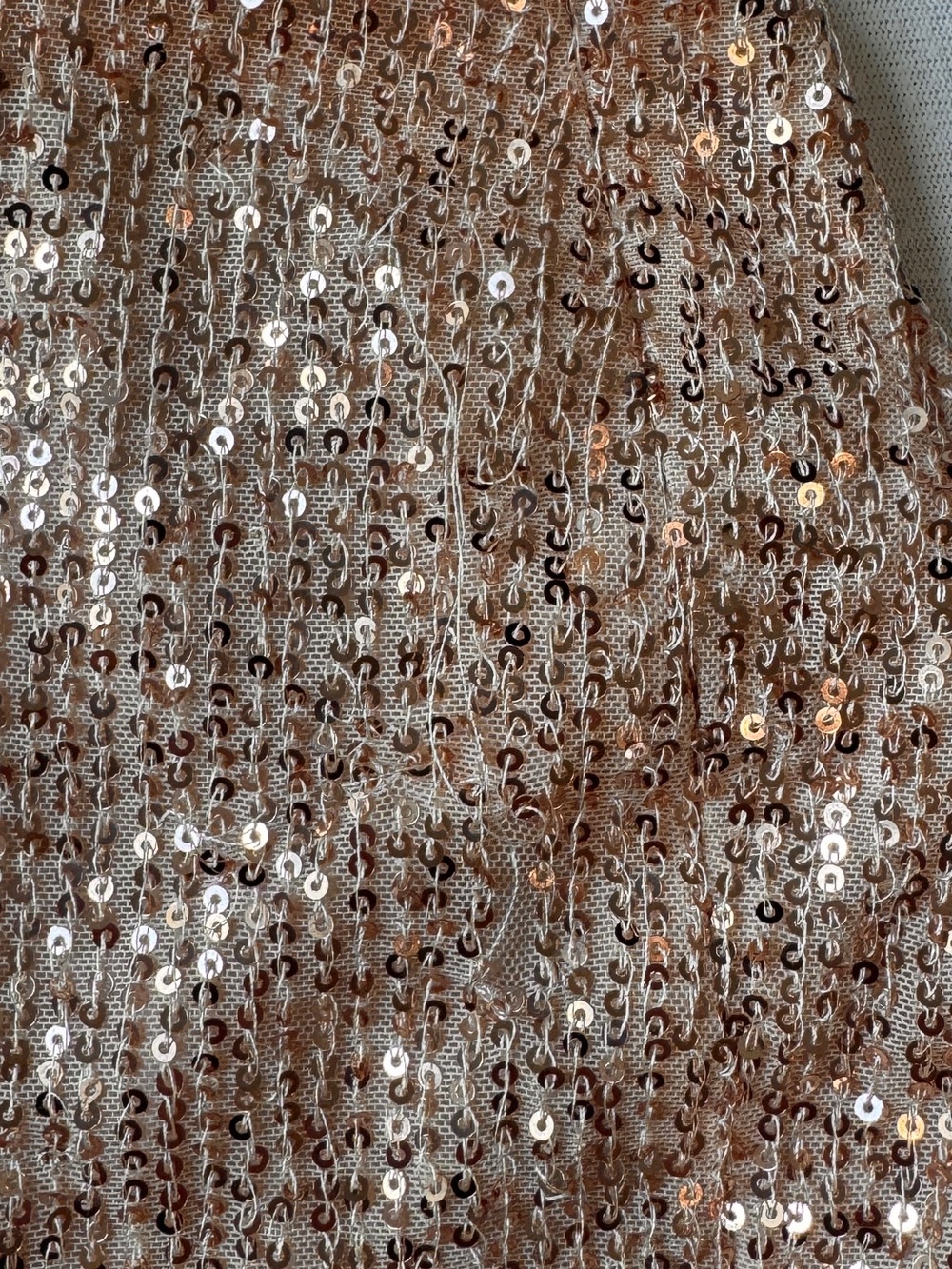 Mac Duggal Front Twist Plunging Sequined Mini Dress NWT Size 0 Rose Gold - Picture 6 of 8